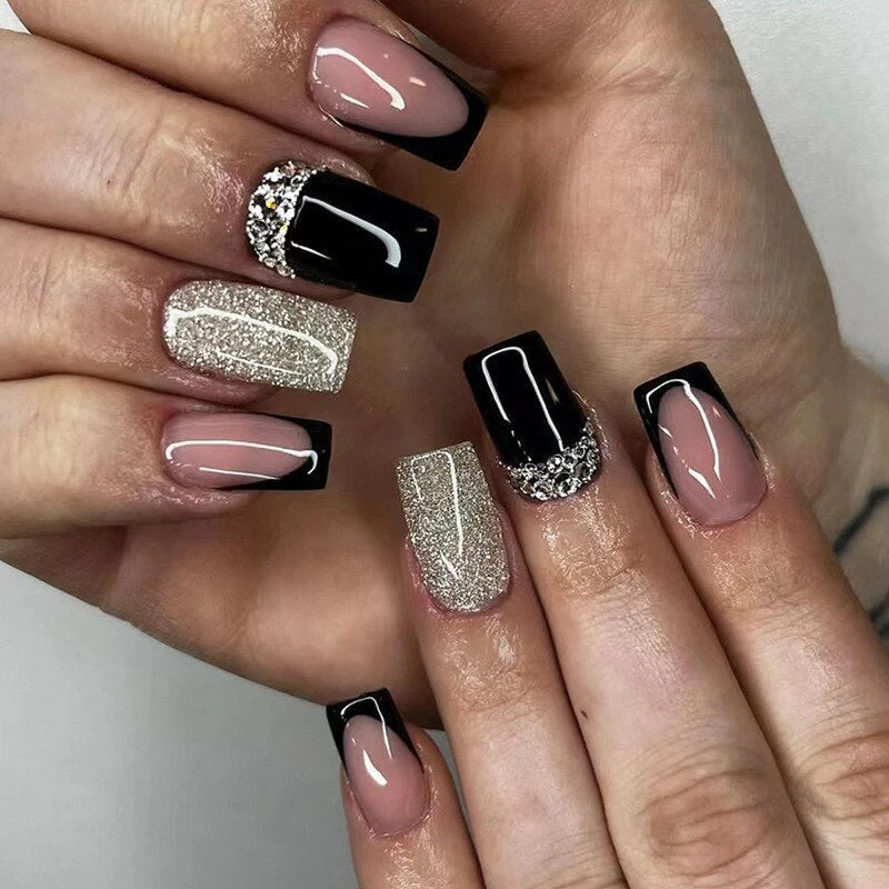 Square Shape Long Press On Nails - Image 45