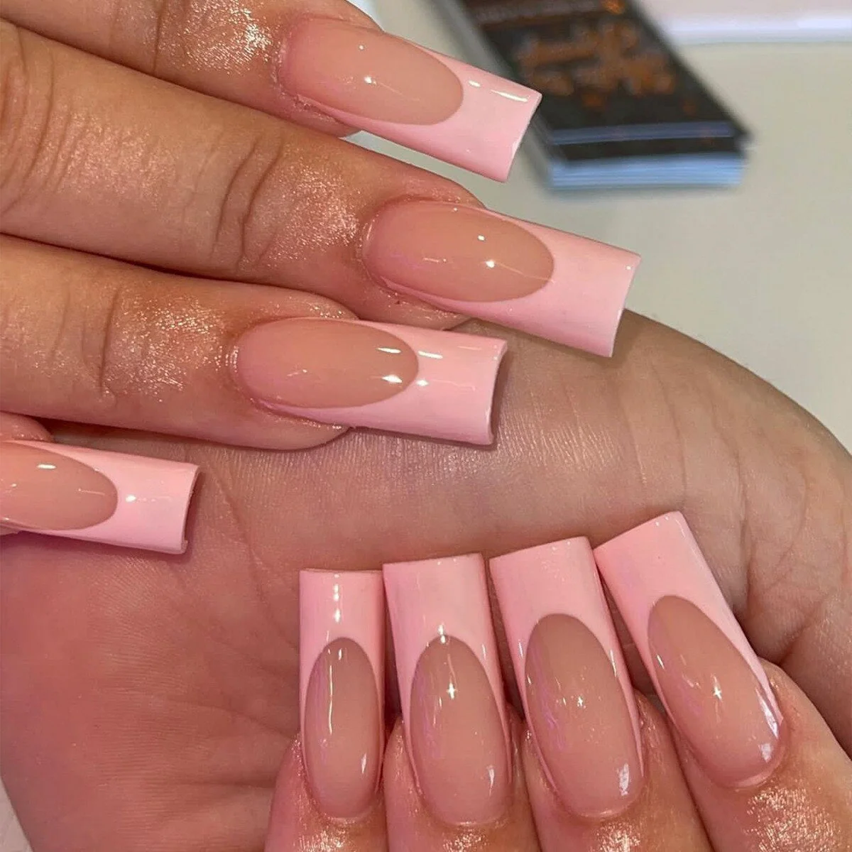 Square Shape Long Press On Nails - Image 48