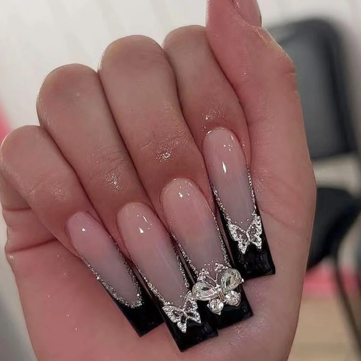 Square Shape Long Press On Nails - Image 52