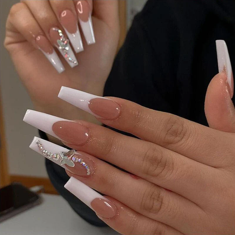 Square Shape Long Press On Nails - Image 55