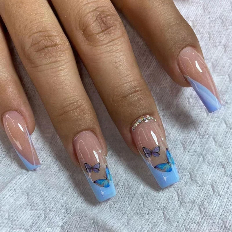 Square Shape Long Press On Nails - Image 6