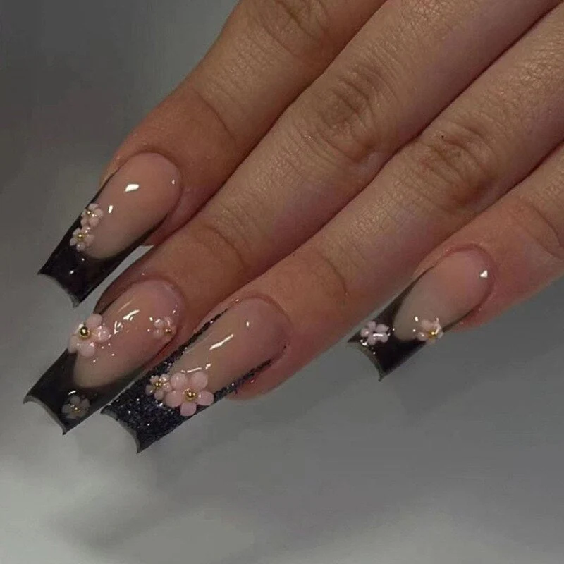 Square Shape Long Press On Nails - Image 8