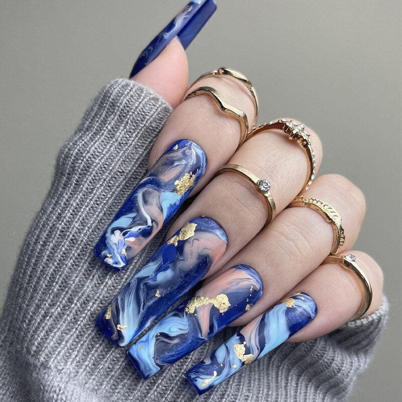 Square Shape Long Press On Nails - Image 9