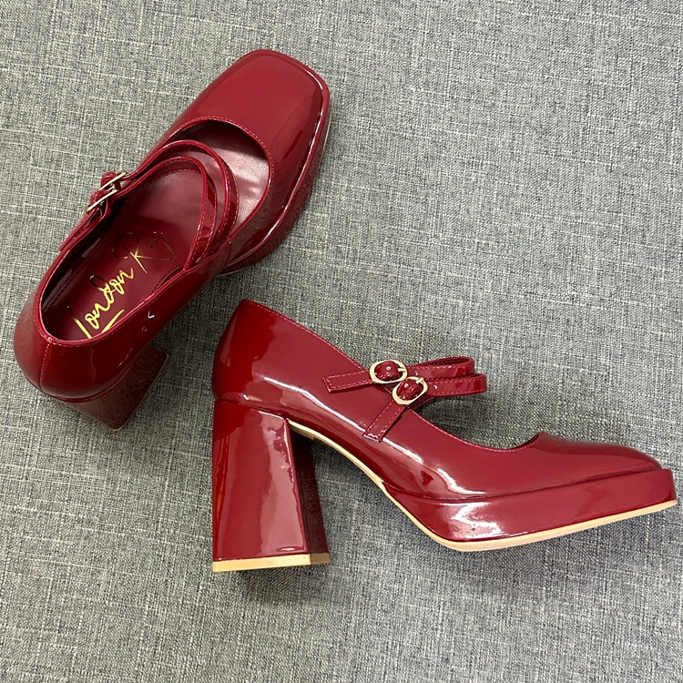 Square-toe Dark Coquette Bow Mary Jane - Image 2