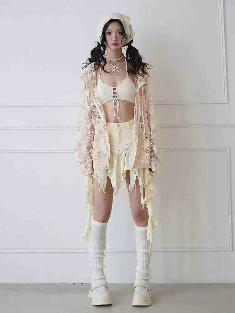 Star Fragments mesh hollow cardigan - Image 3