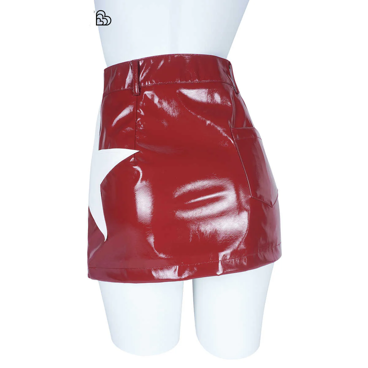 Star Patch Leather Skirt - Image 7