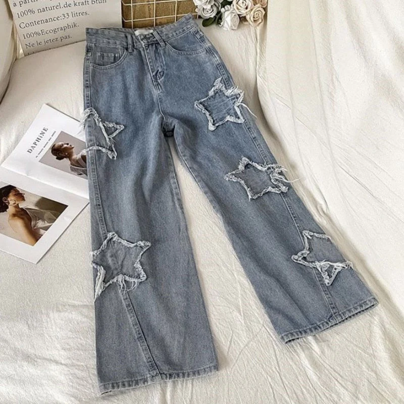 Star Patchwork Blue Jeans - Image 6