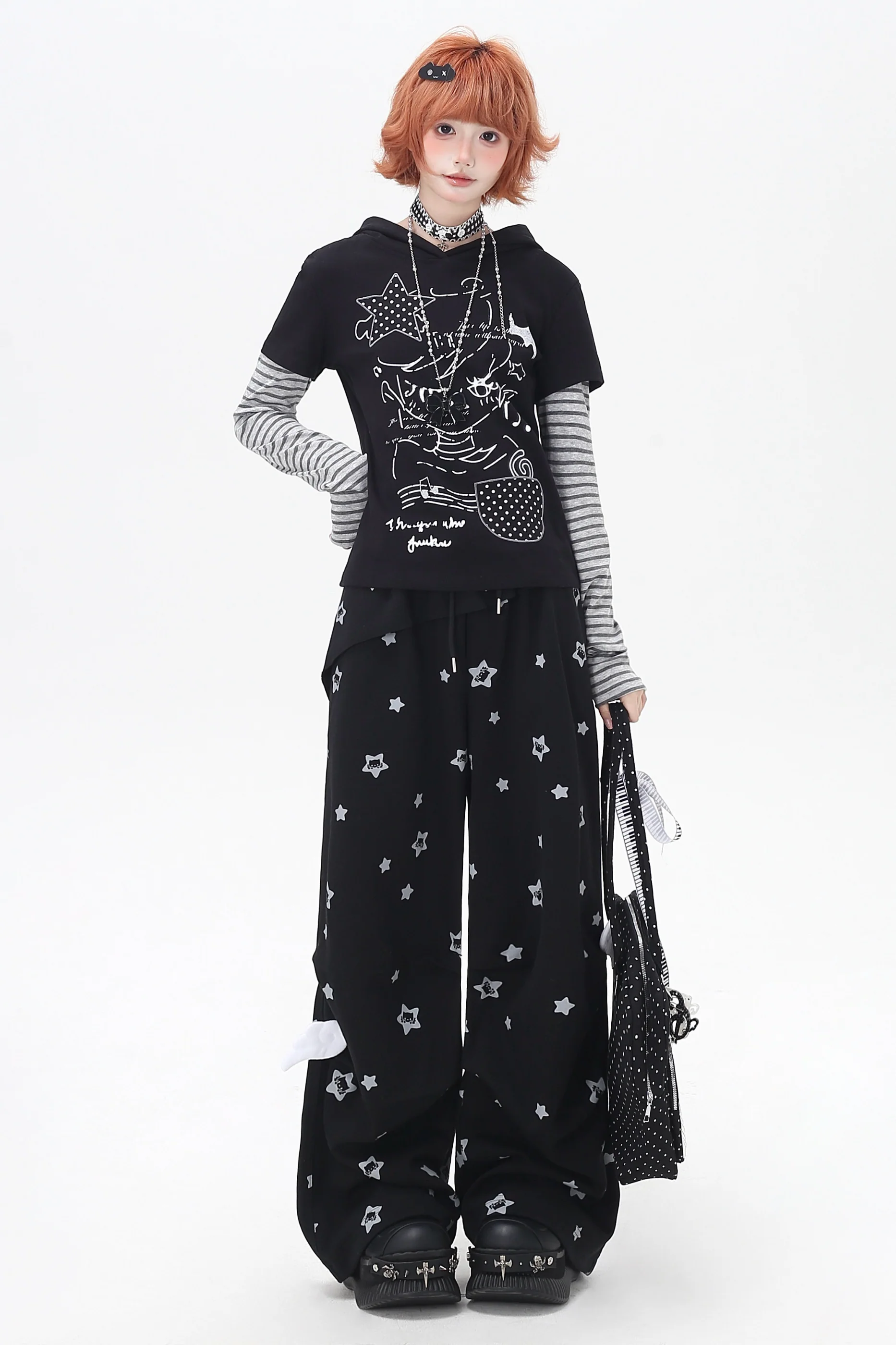 Star Print House Loose Casual Straight Sweatpants - Image 10