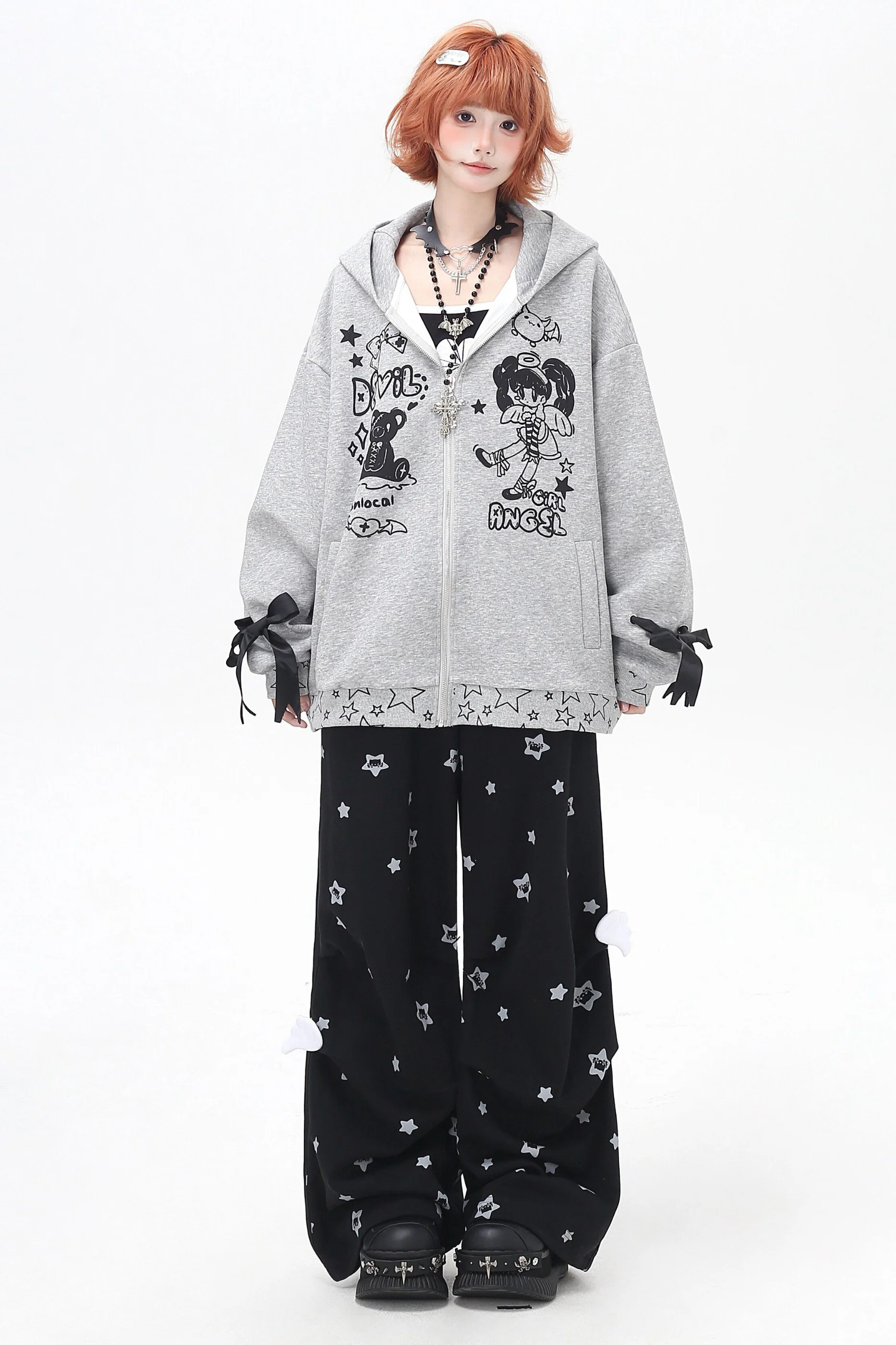 Star Print House Loose Casual Straight Sweatpants - Image 11