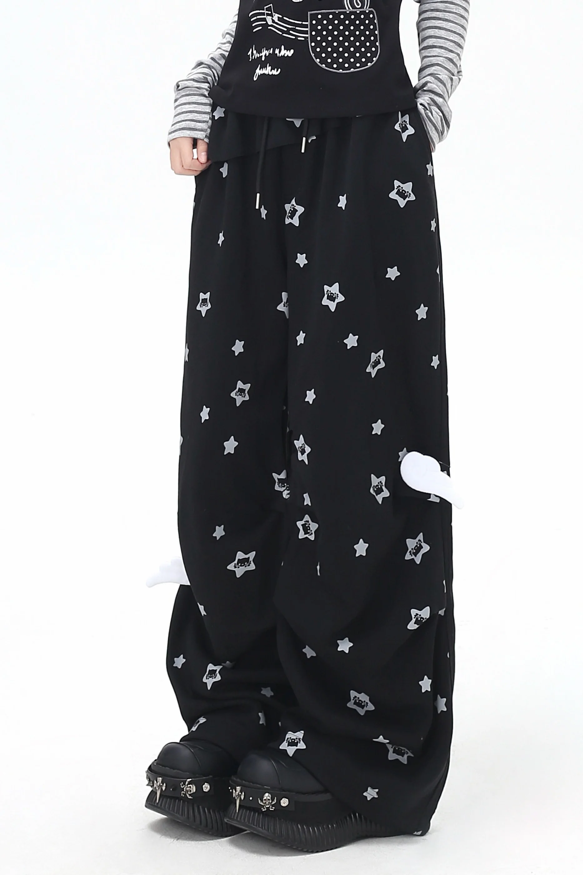 Star Print House Loose Casual Straight Sweatpants - Image 13