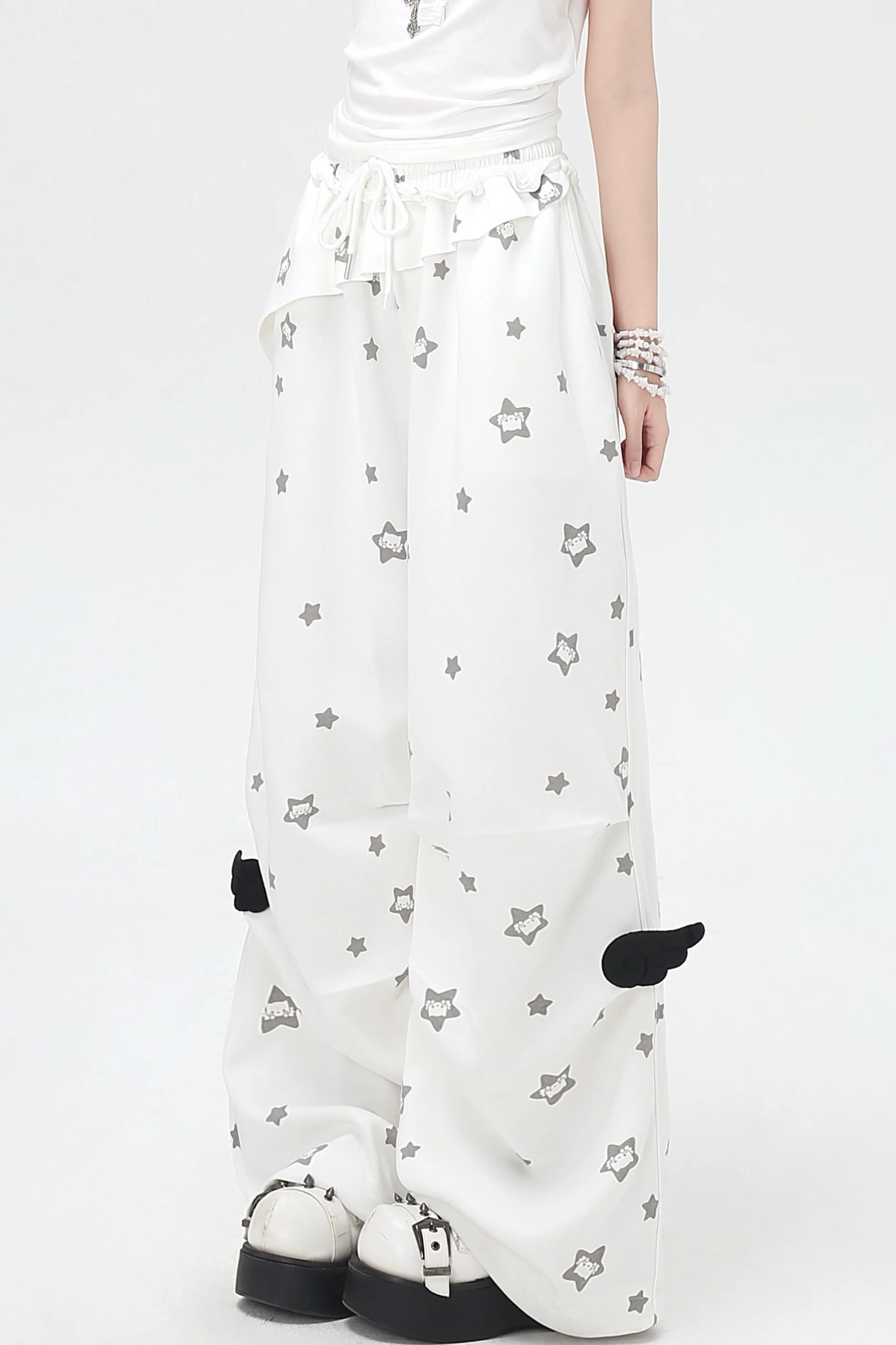 Star Print House Loose Casual Straight Sweatpants - Image 2