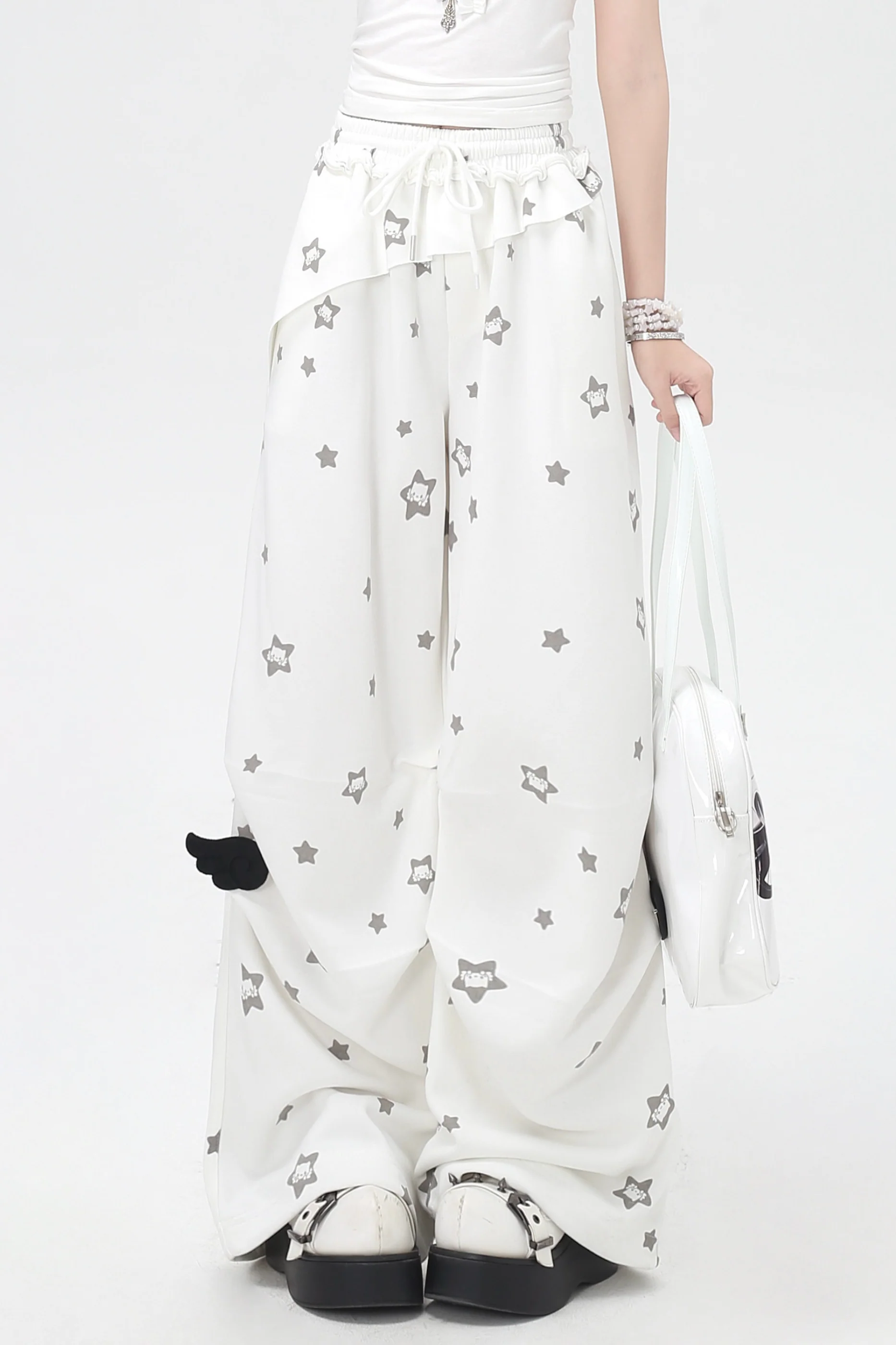 Star Print House Loose Casual Straight Sweatpants - Image 3