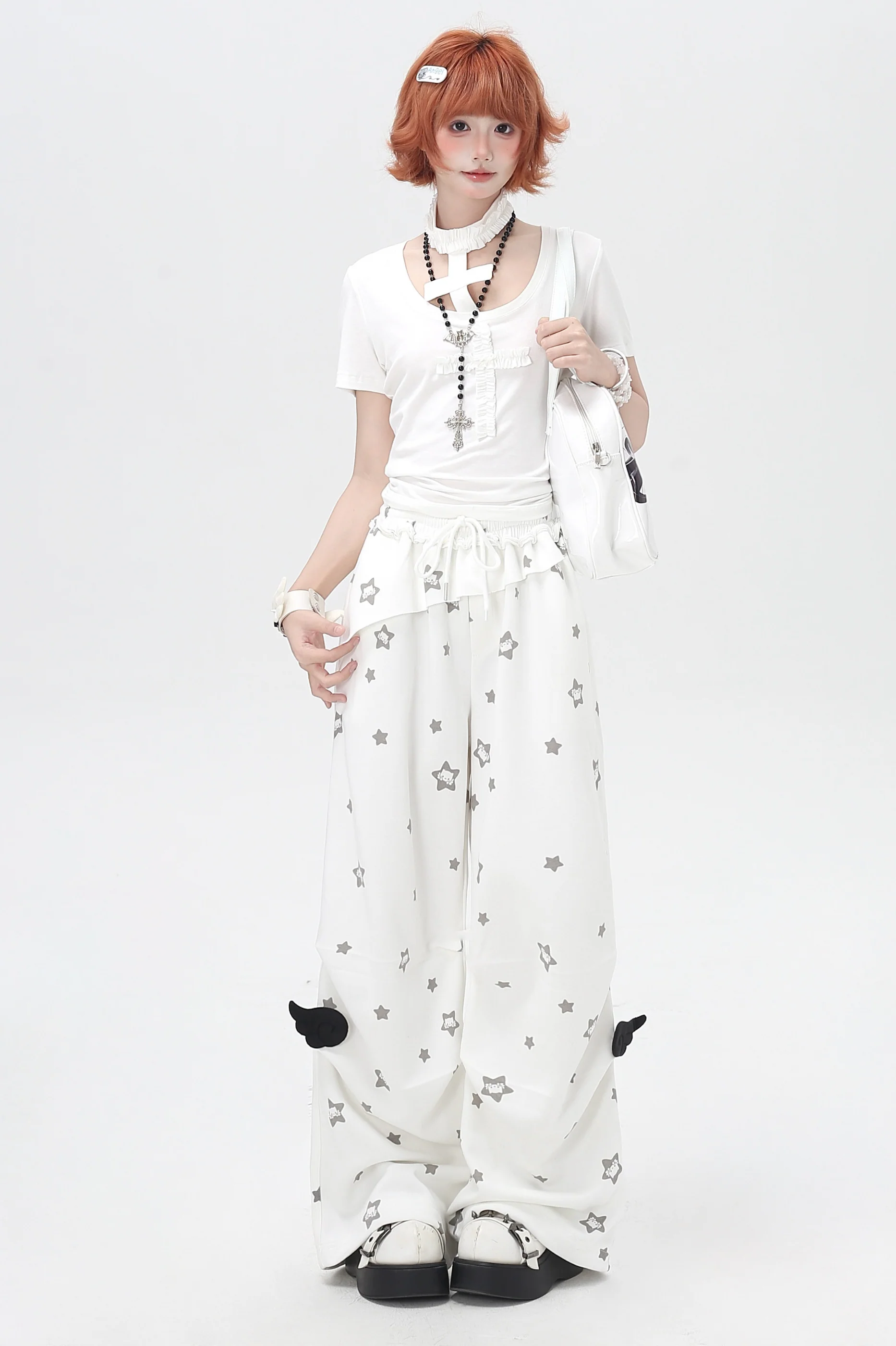 Star Print House Loose Casual Straight Sweatpants - Image 4