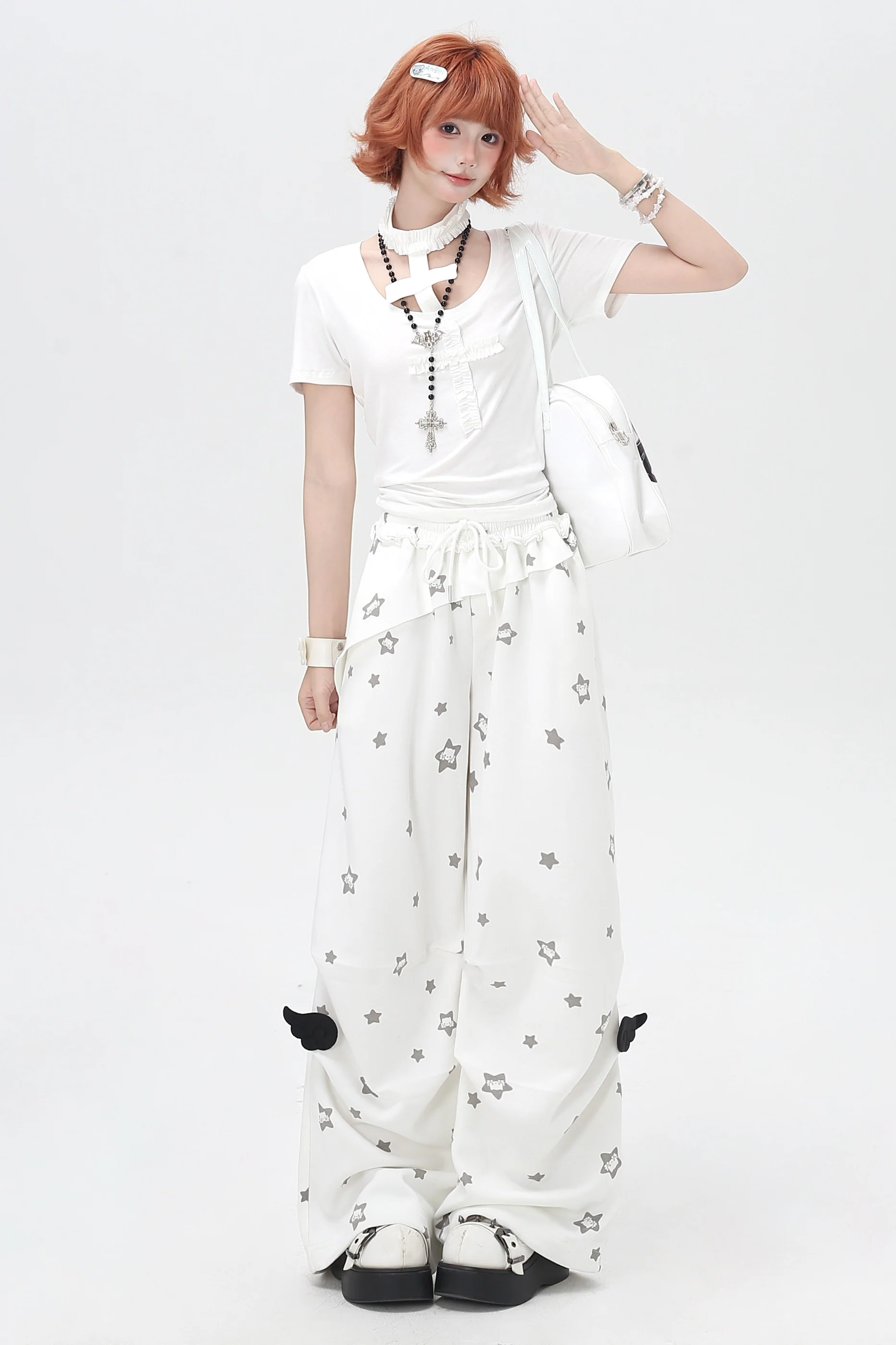Star Print House Loose Casual Straight Sweatpants - Image 7