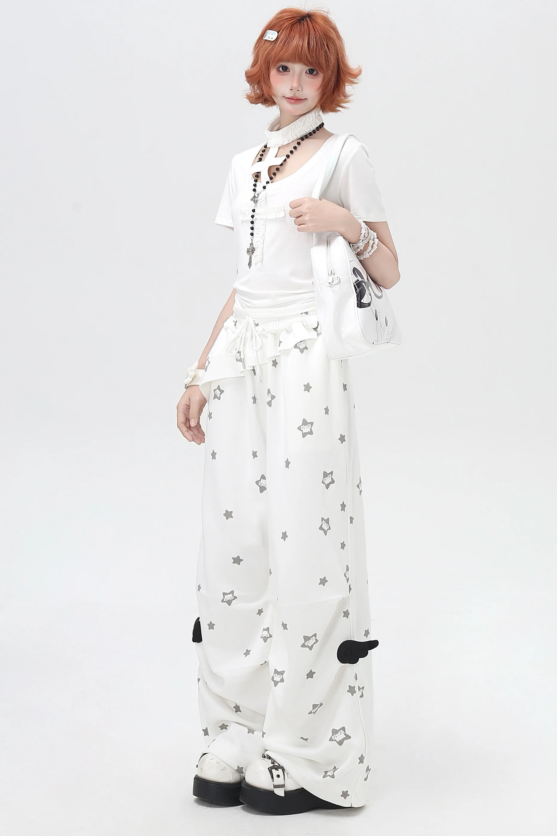 Star Print House Loose Casual Straight Sweatpants - Image 8