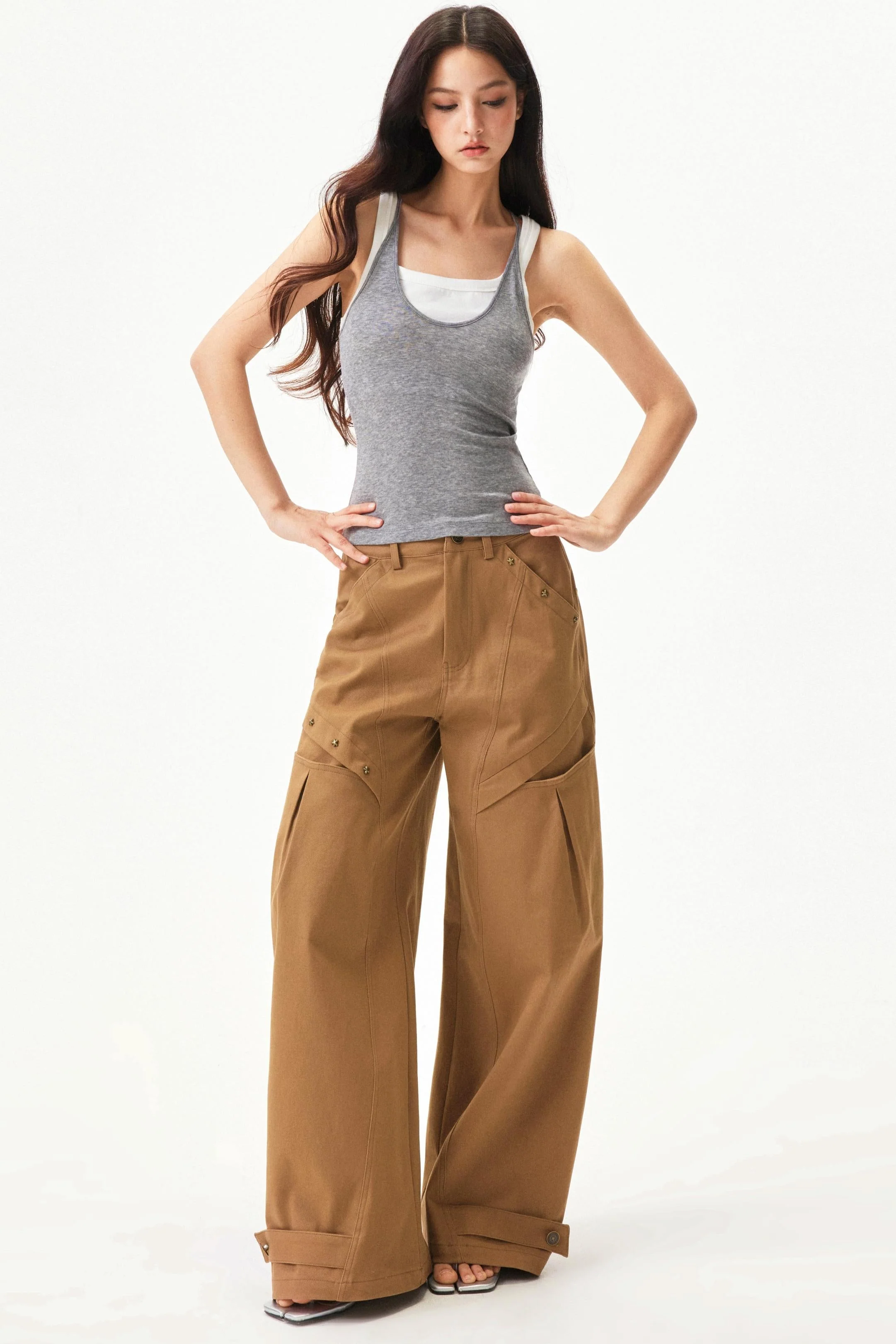 Star knit deconstructed twill pants - Image 7