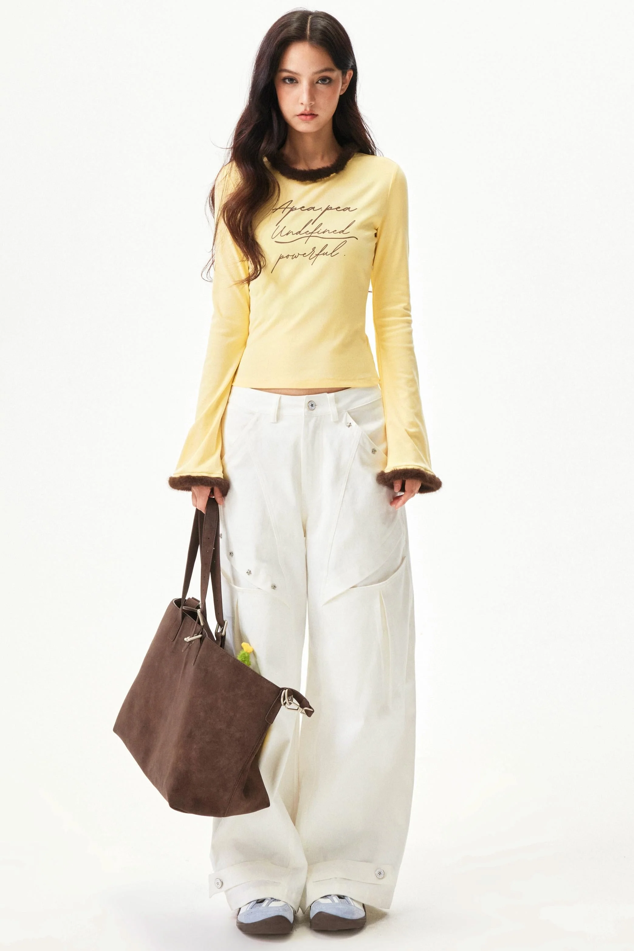 Star knit deconstructed twill pants - Image 26