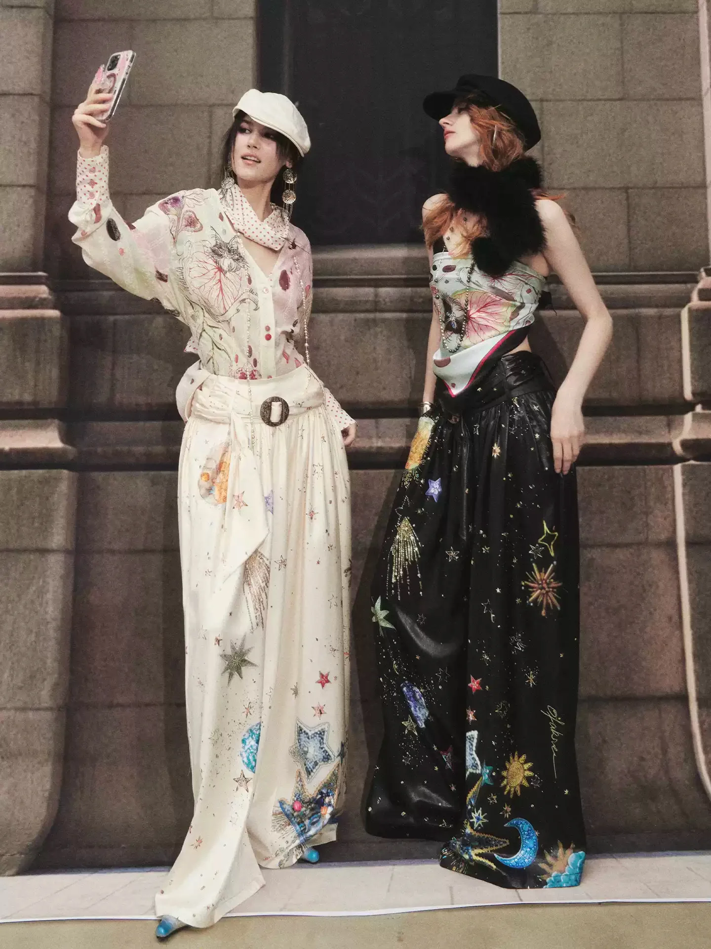 Starry Sky Loose Pleated Wide Leg Pants - Image 4