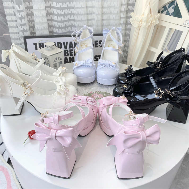 Stars Bows Thick-Heel Platform Shoes - Image 2