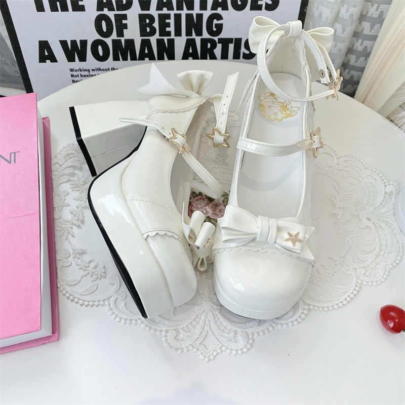 Stars Bows Thick-Heel Platform Shoes - Image 3