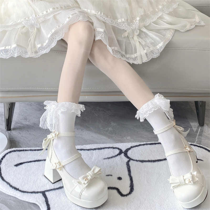 Stars Bows Thick-Heel Platform Shoes - Image 5