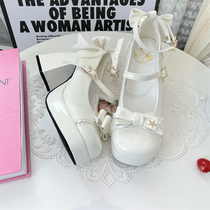 Stars Bows Thick-Heel Platform Shoes - Image 7