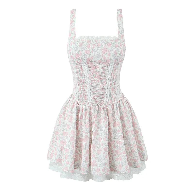 Straps Floral Princess Suspender Dress - Image 6