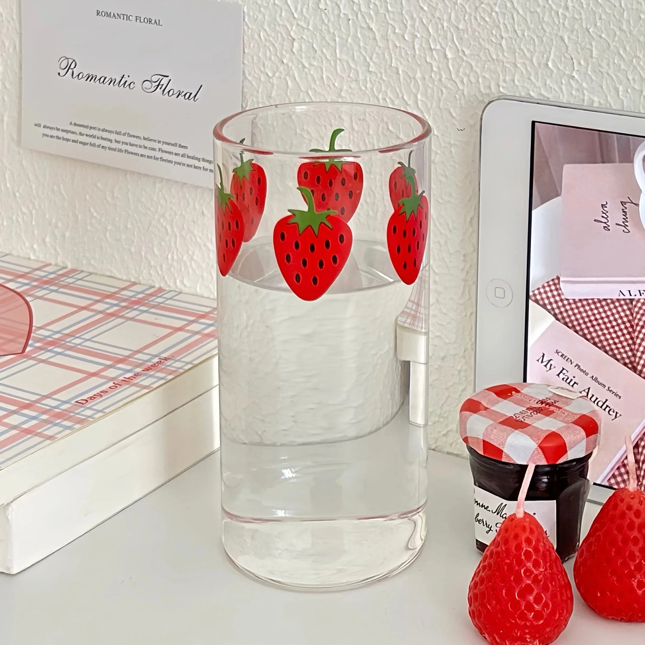 Strawberry Glass Cup - Image 2