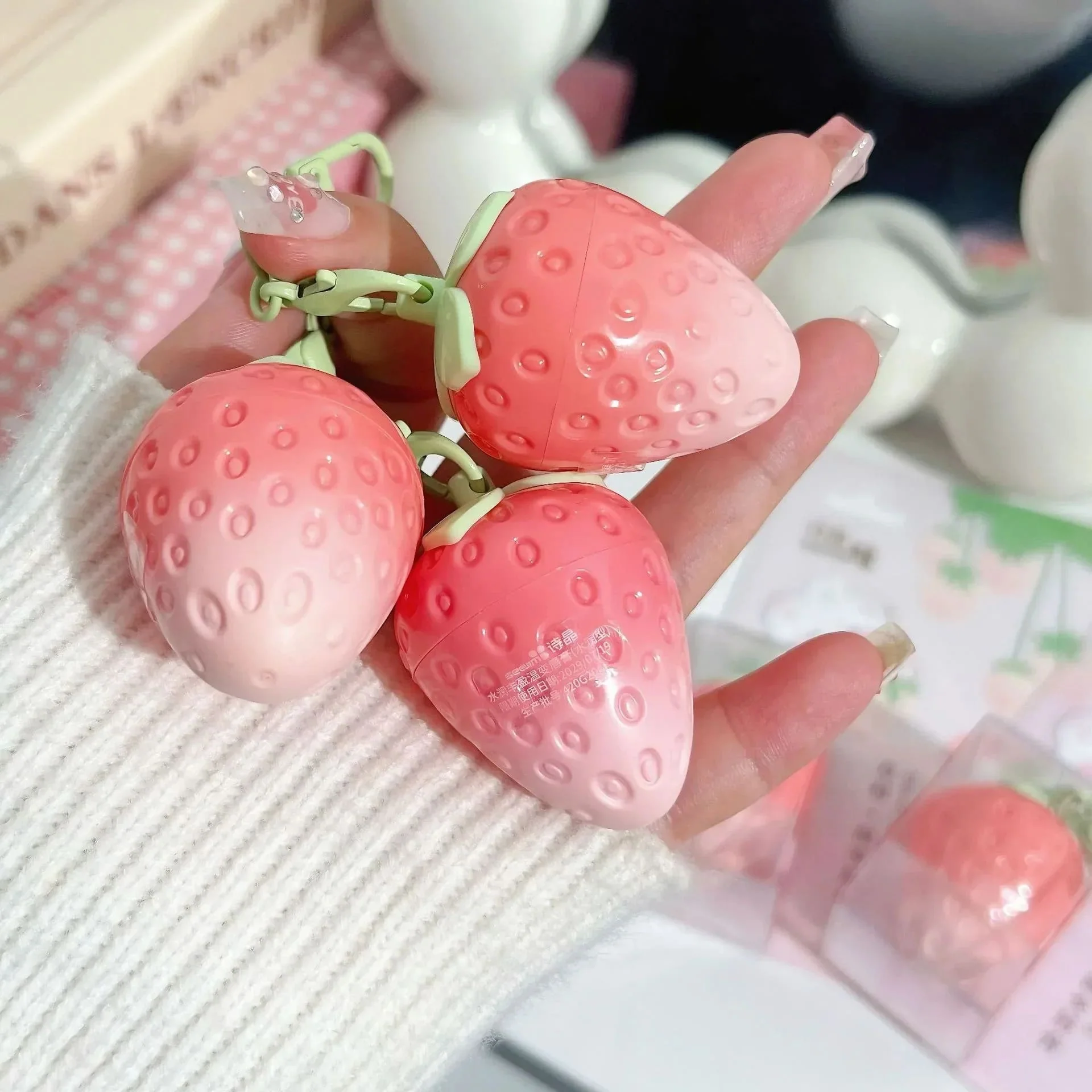 Strawberry Keychain Moisturizing Lip Balm - Image 10