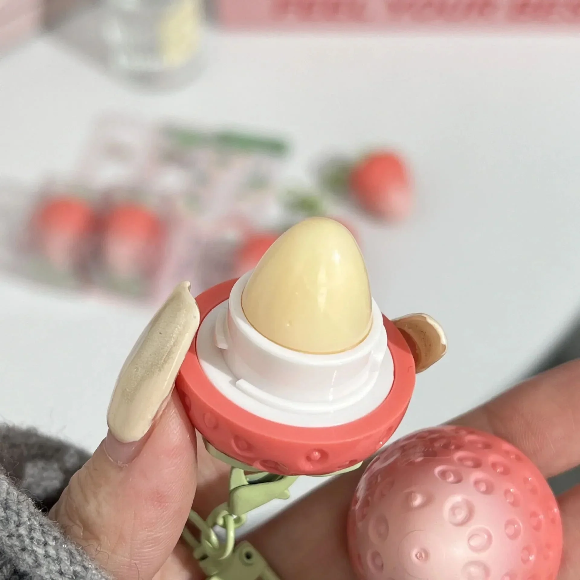 Strawberry Keychain Moisturizing Lip Balm - Image 4