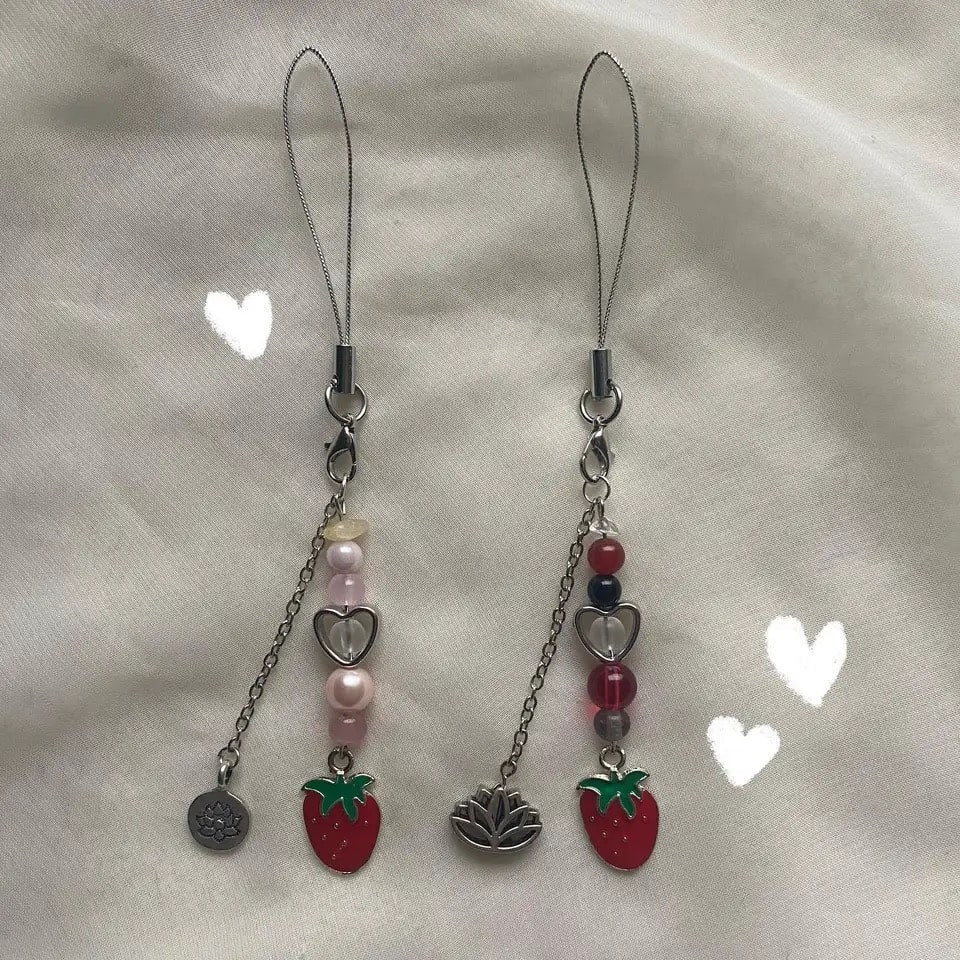 Strawberry Keychain & Phone Chain - Image 3