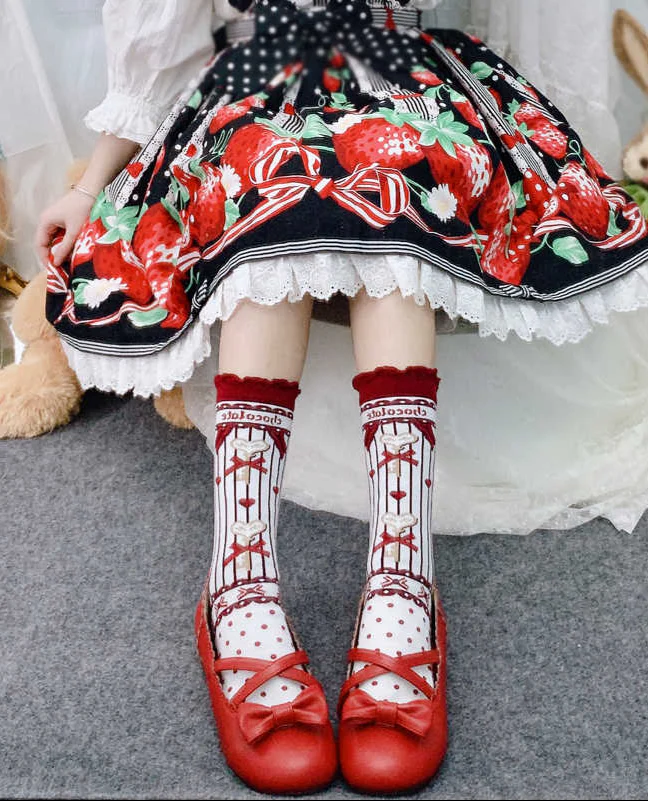 Strawberry Lolita Cute Socks - Image 2