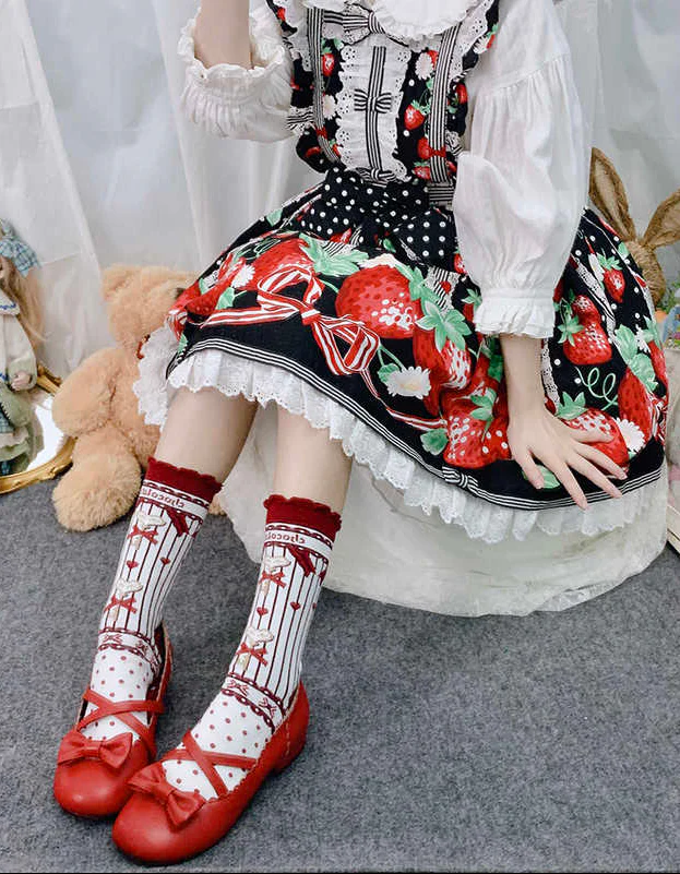 Strawberry Lolita Cute Socks - Image 4