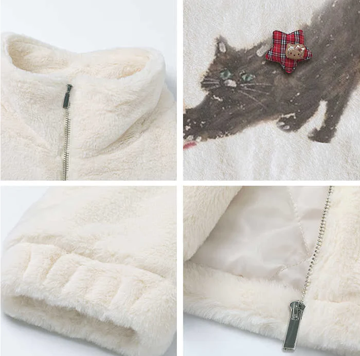 Street Cute Kitten Cotton Jacket - Image 3