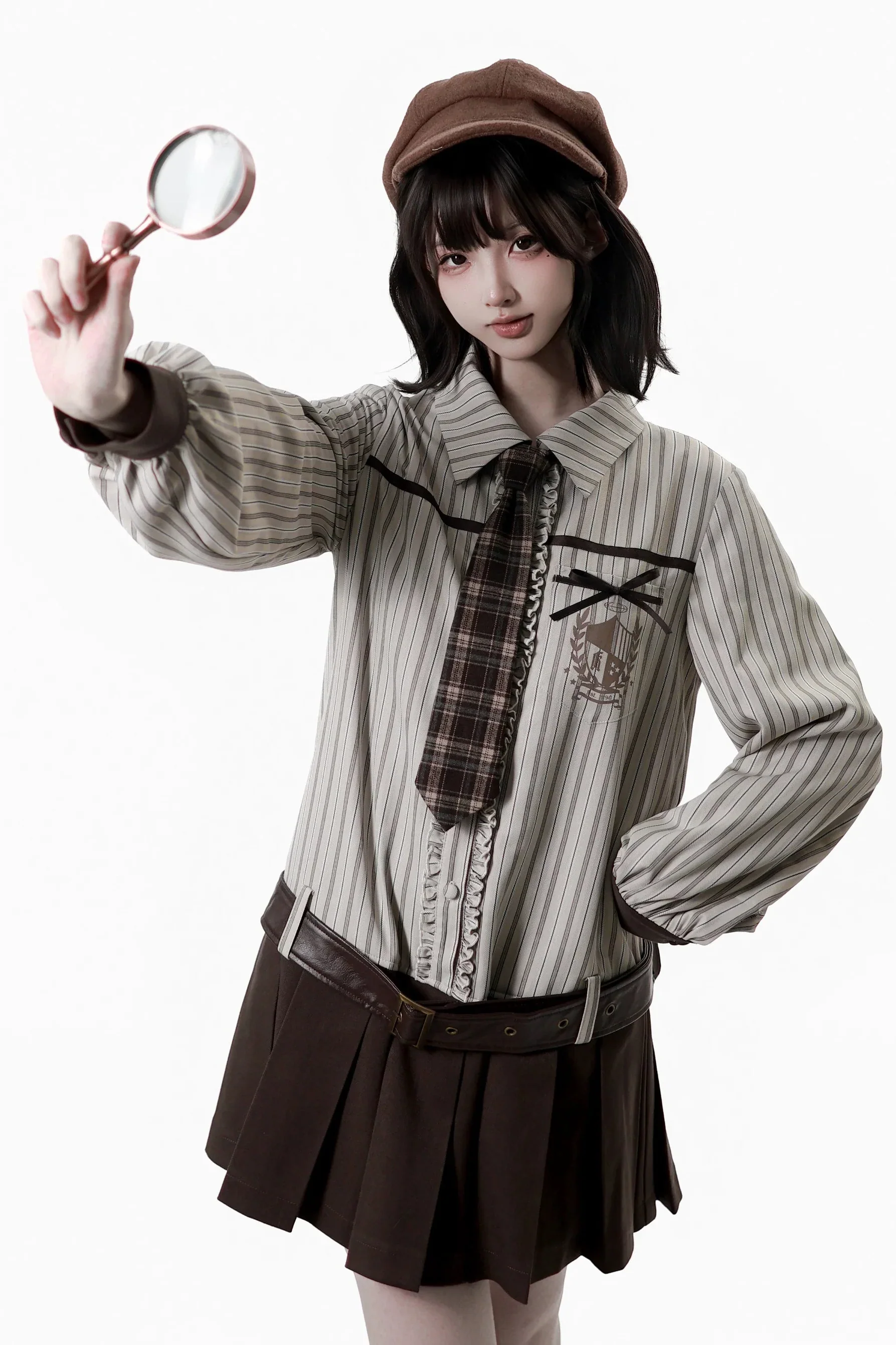 Striped Shirt Dress + Shirt + Cargo Pants + Tie - Image 2
