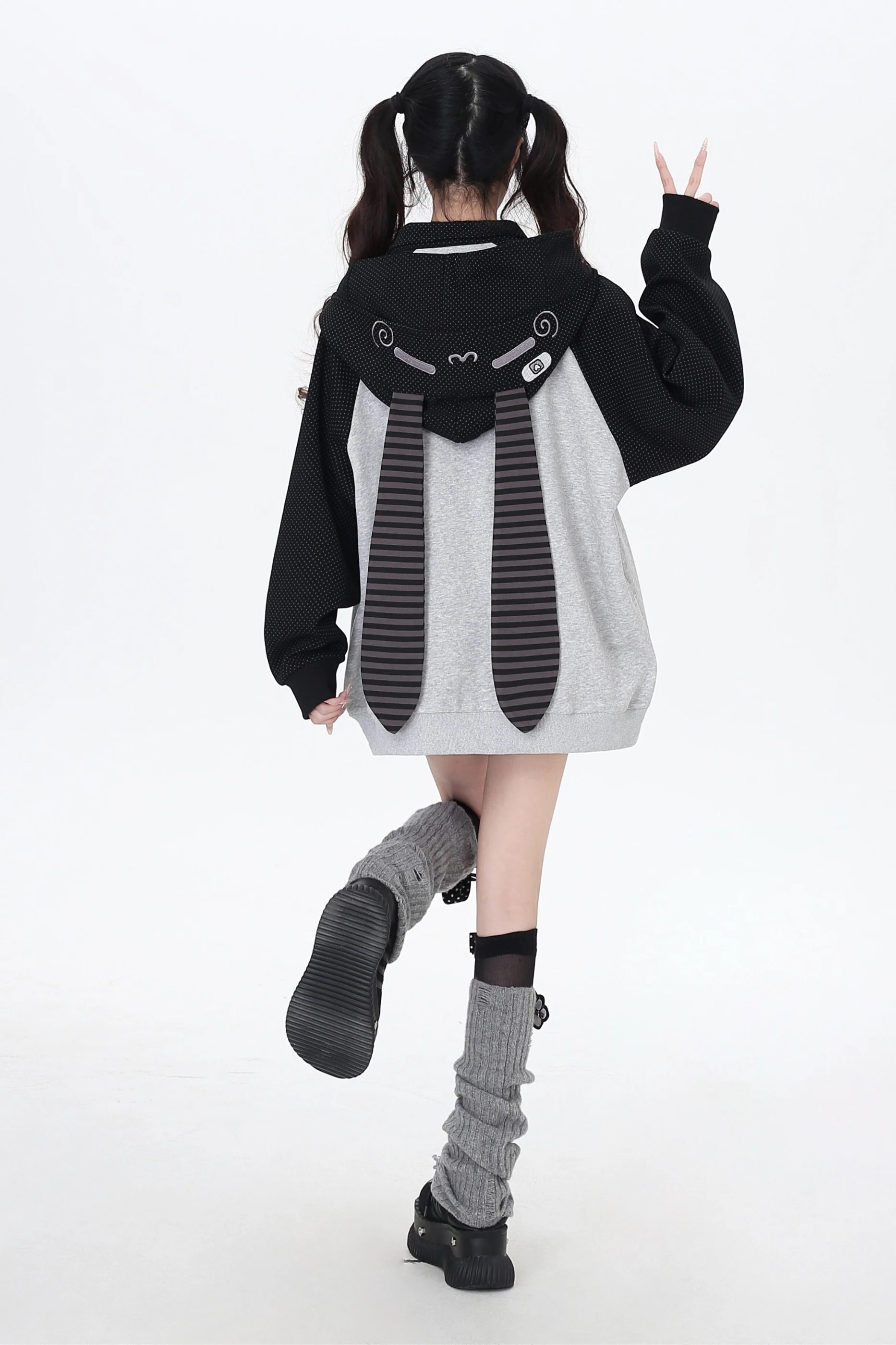 Dark Rabbit Ear Hooded Jacket - Image 10