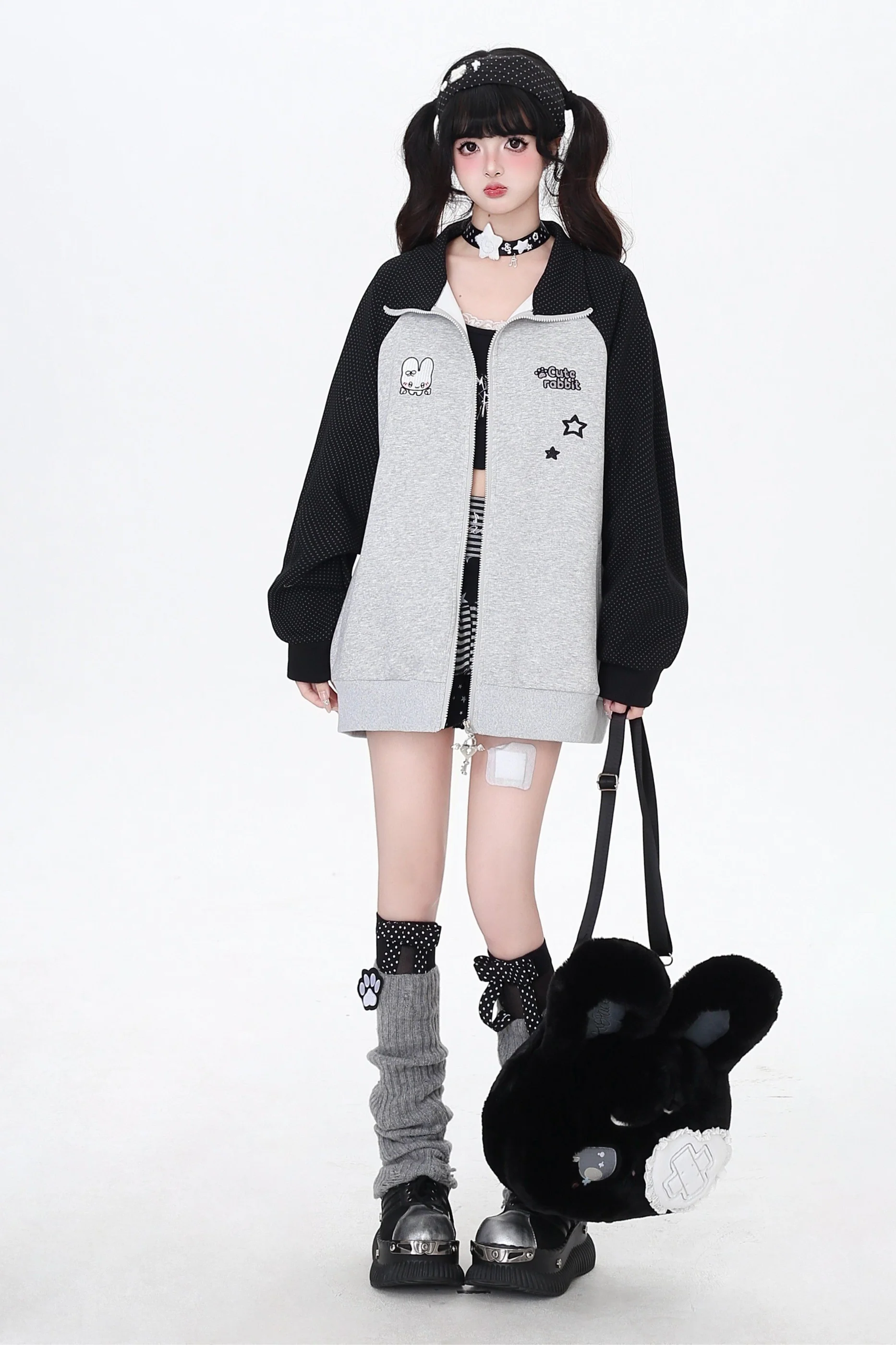 Dark Rabbit Ear Hooded Jacket - Image 11
