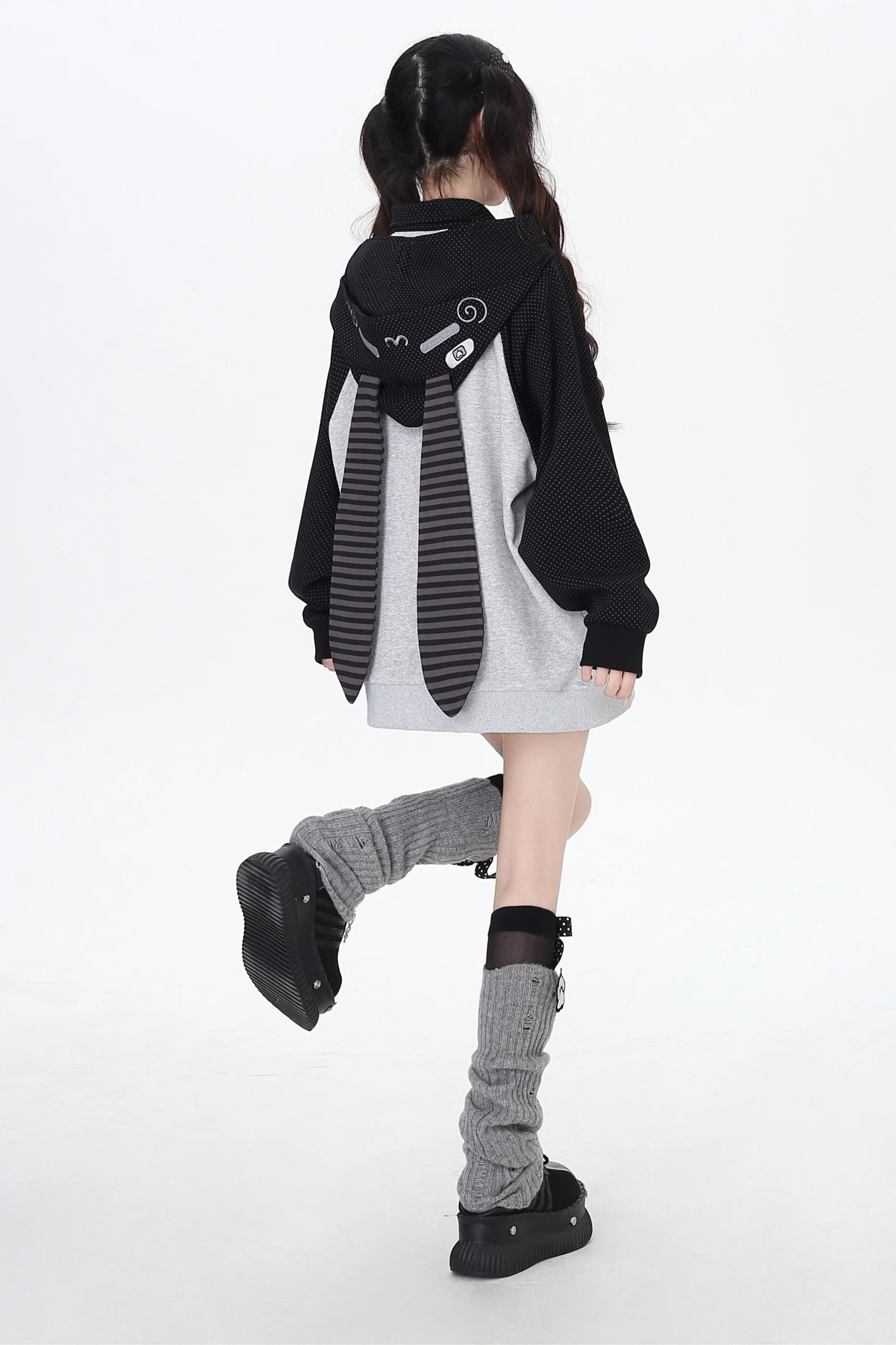 Dark Rabbit Ear Hooded Jacket - Image 14