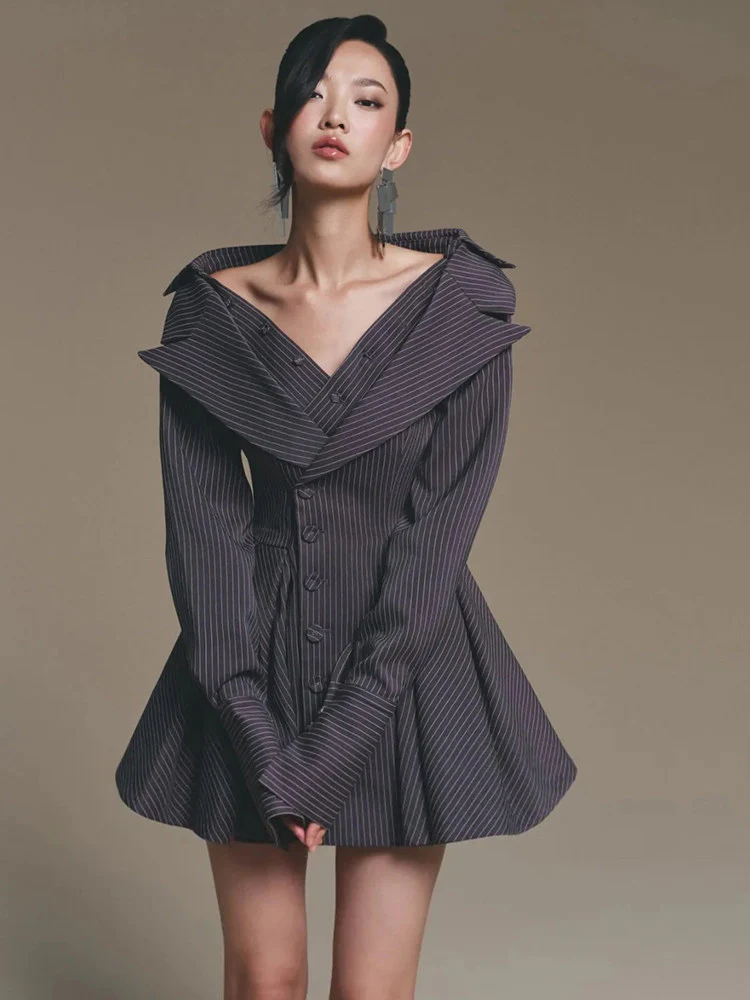 striped shirt dress