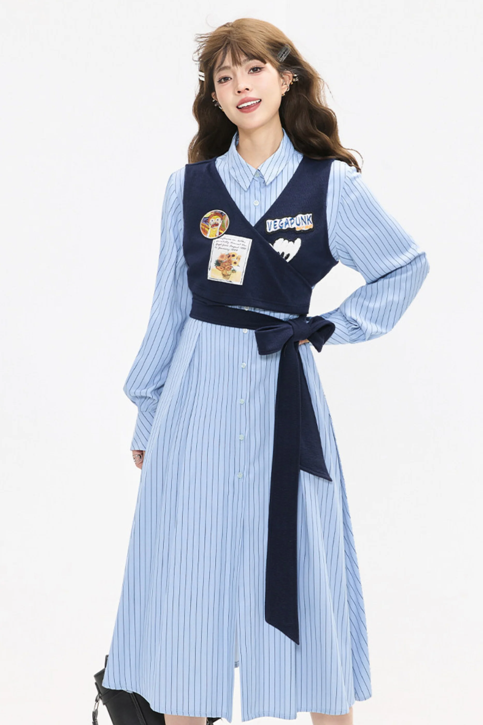 Preppy Dress + Striped Shirt Dress - Image 10
