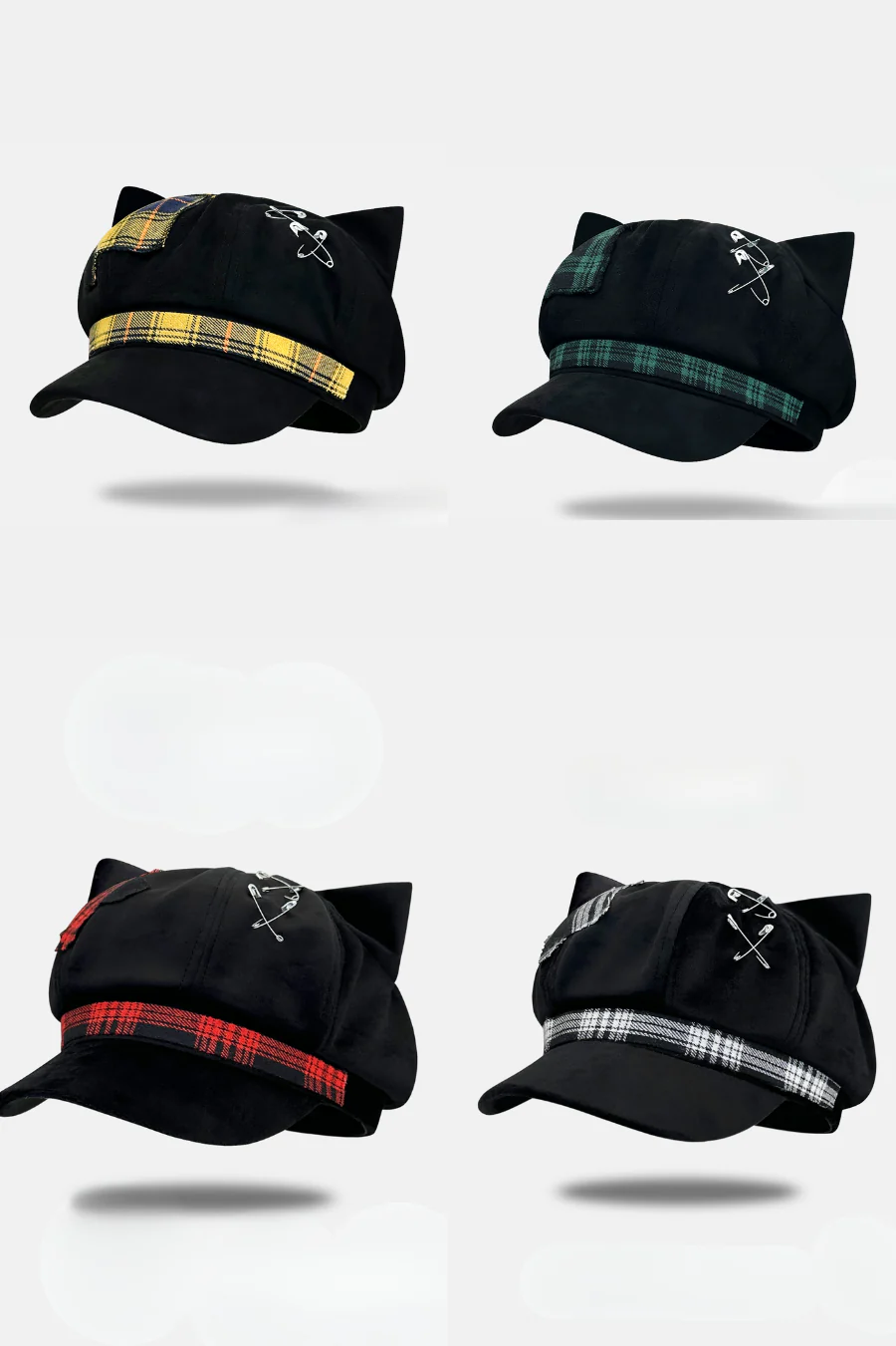 Cat Ear Subculture Check Hat