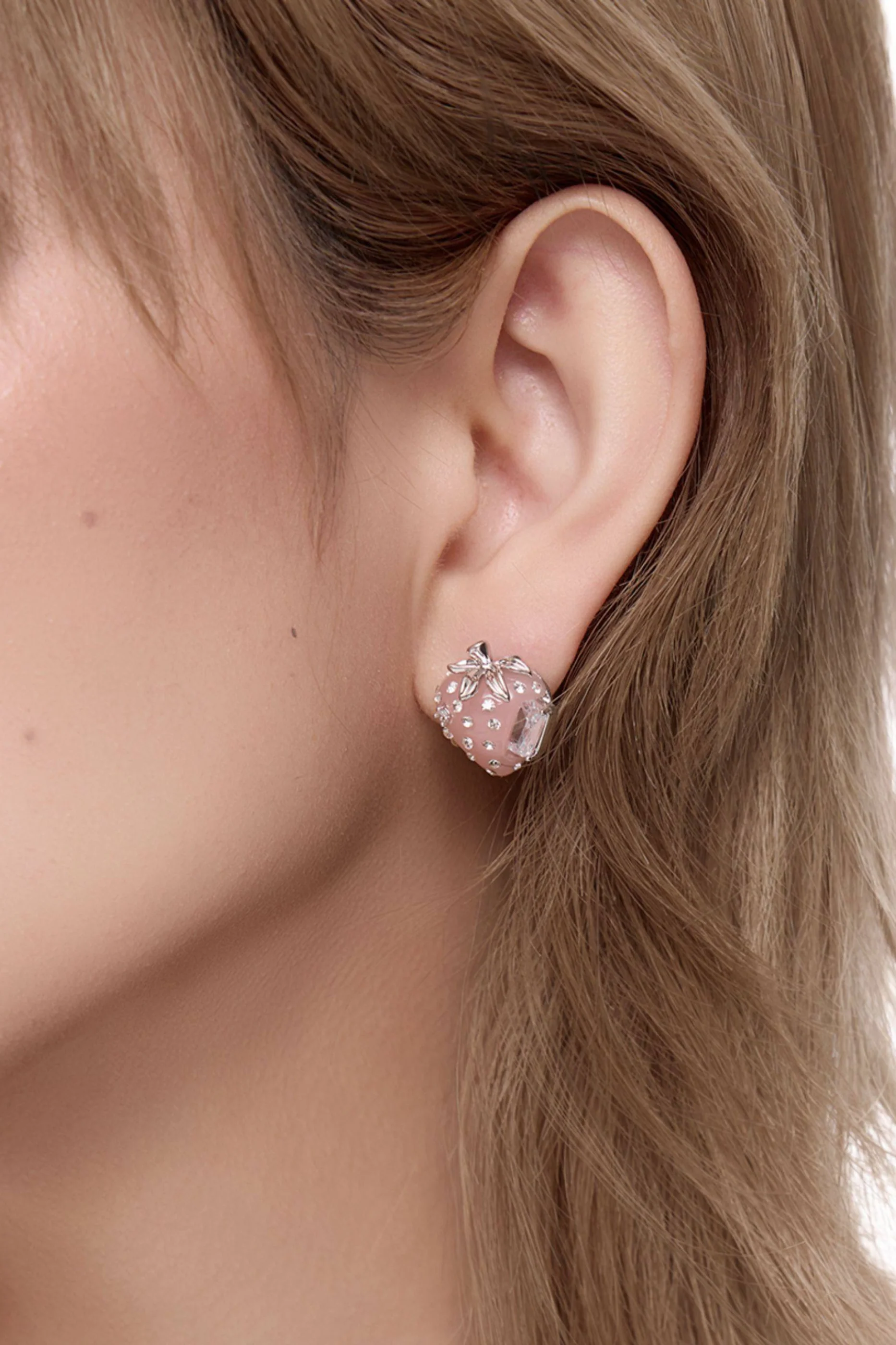 Sumiyaki Strawberry Zircon Earrings - Image 4