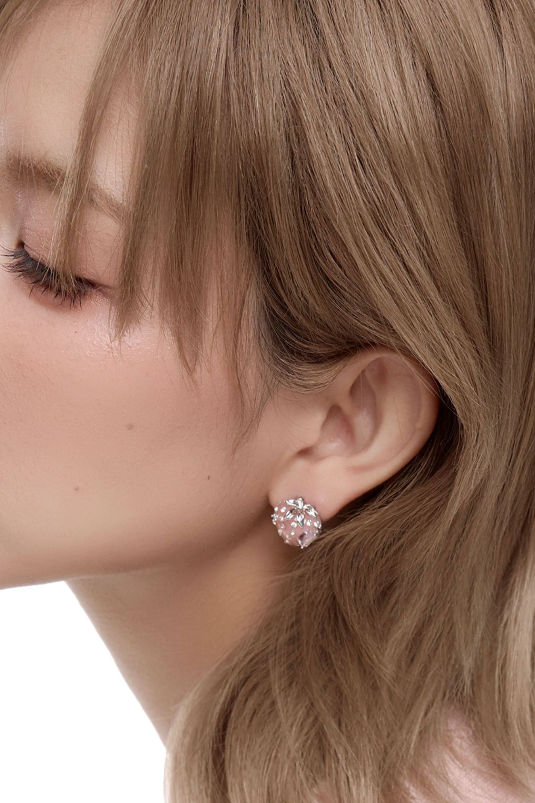 Sumiyaki Strawberry Zircon Earrings - Image 5
