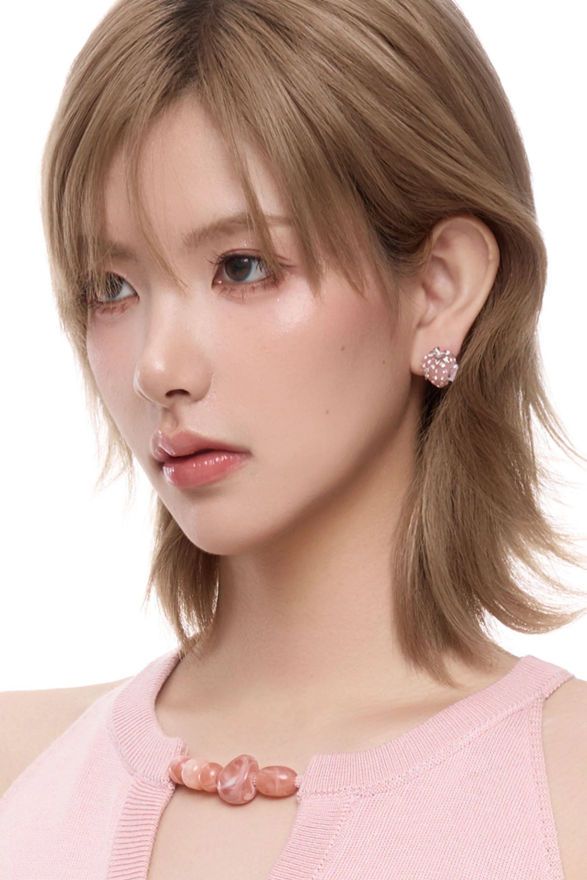 Sumiyaki Strawberry Zircon Earrings - Image 6