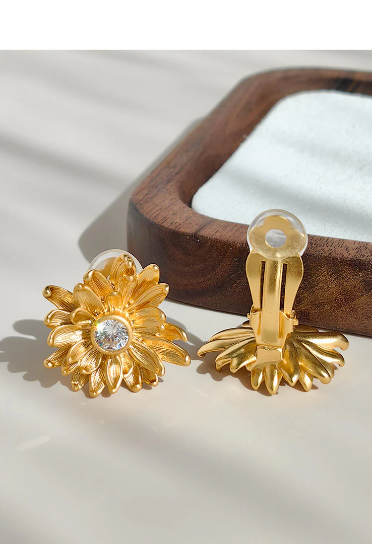 Sunflower Vintage Romantic Earrings - Image 2