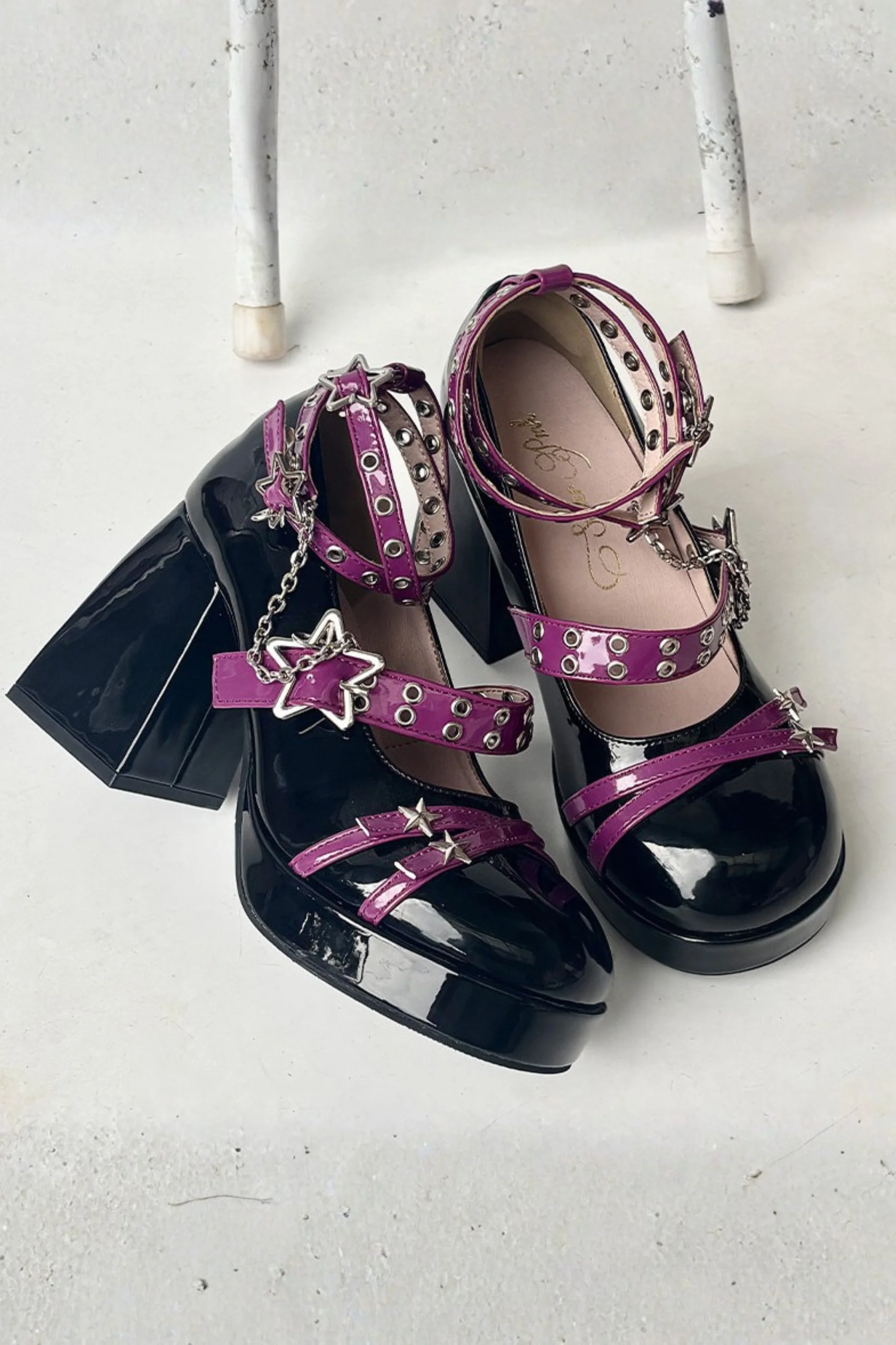 Super Pink Gothic Mary Jane Shoes - Image 5
