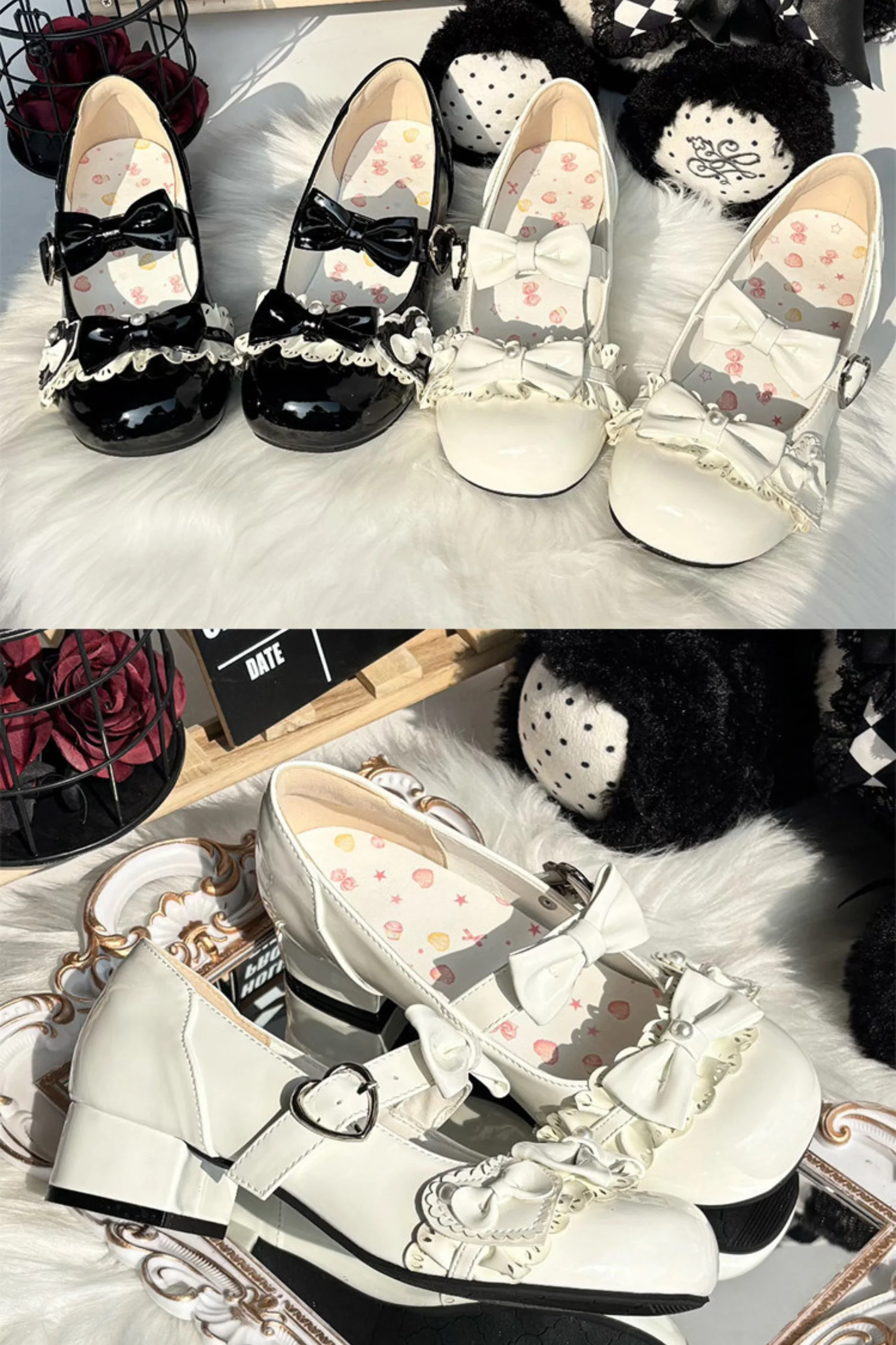 Ribbon Mousse Cake Round Toe Lolita Shoes - Image 12