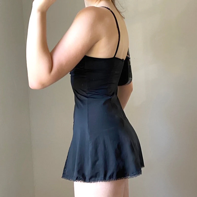 Sweet and spicy lace black slip dress - Image 4