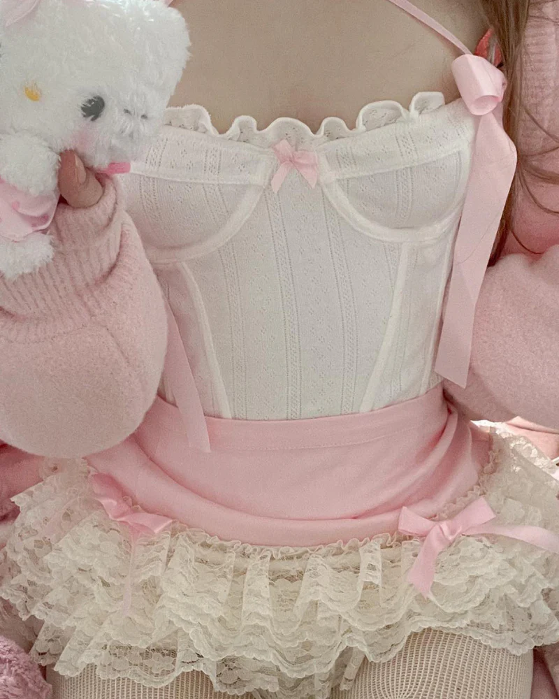 Sweet Bow Lace Cake Skirt - Image 3