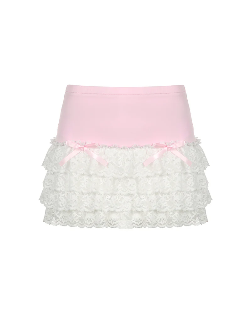 Sweet Bow Lace Cake Skirt - Image 4